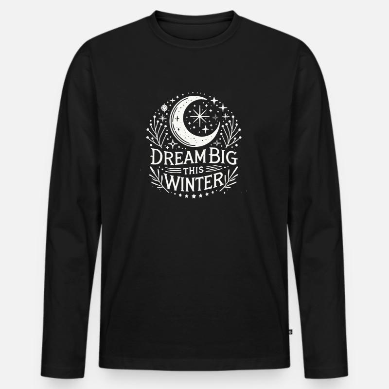 Dream Big This Winter - Männer Premium Bio Langarmshirt - Schwarz