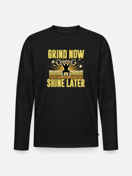 Motivation Fitness Barre-Squat Design - Men's Premium Organic Long Sleeve Shirt - black