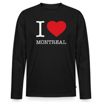 I LOVE MONTREAL - Men's Premium Organic Long Sleeve Shirt - black - Front - Nico (187cm)