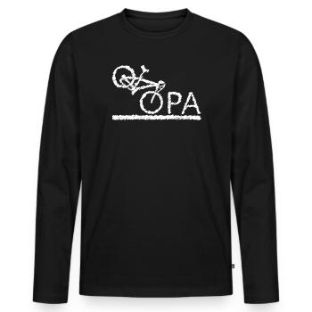 bester Opa Fahrrad Mountainbike Radeln Kritzeln - Männer Premium Bio Langarmshirt - Schwarz - Vorne - Nico (187cm)