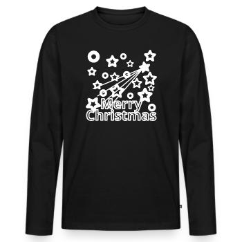 Christmas Sky - T-shirt manches longues Premium bio Homme - noir - Devant - Nico (187cm)