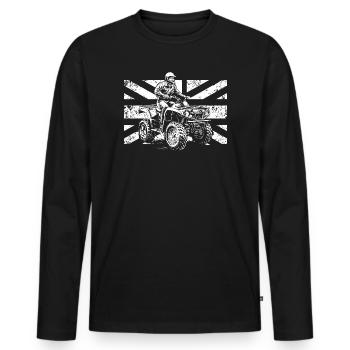 Quad British Flag - ATV Quad Rider - Men's Premium Organic Long Sleeve Shirt - black - Front - Nico (187cm)