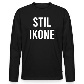 ICÔNE DE STYLE - T-shirt manches longues Premium bio Homme - noir - Devant - Nico (187cm)