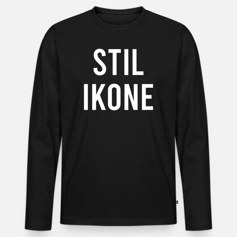 STILIKONE - Männer Premium Bio Langarmshirt - Schwarz