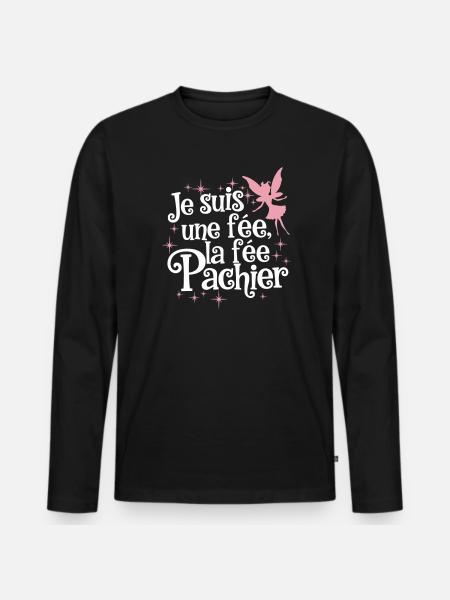 Ich bin eine Fee, die Fee Pachier - Männer Premium Bio Langarmshirt - Schwarz