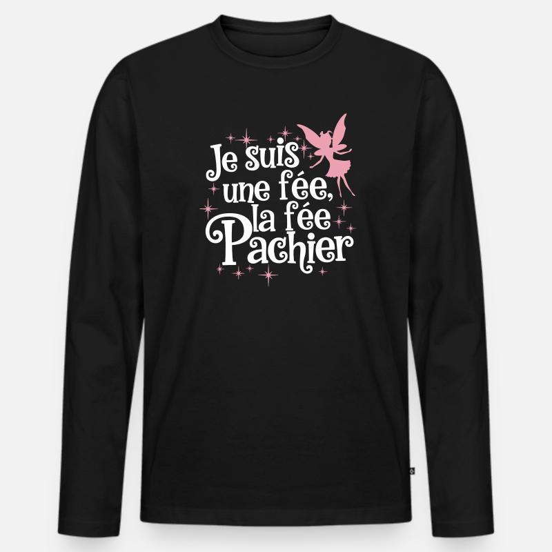 Ich bin eine Fee, die Fee Pachier - Männer Premium Bio Langarmshirt - Schwarz
