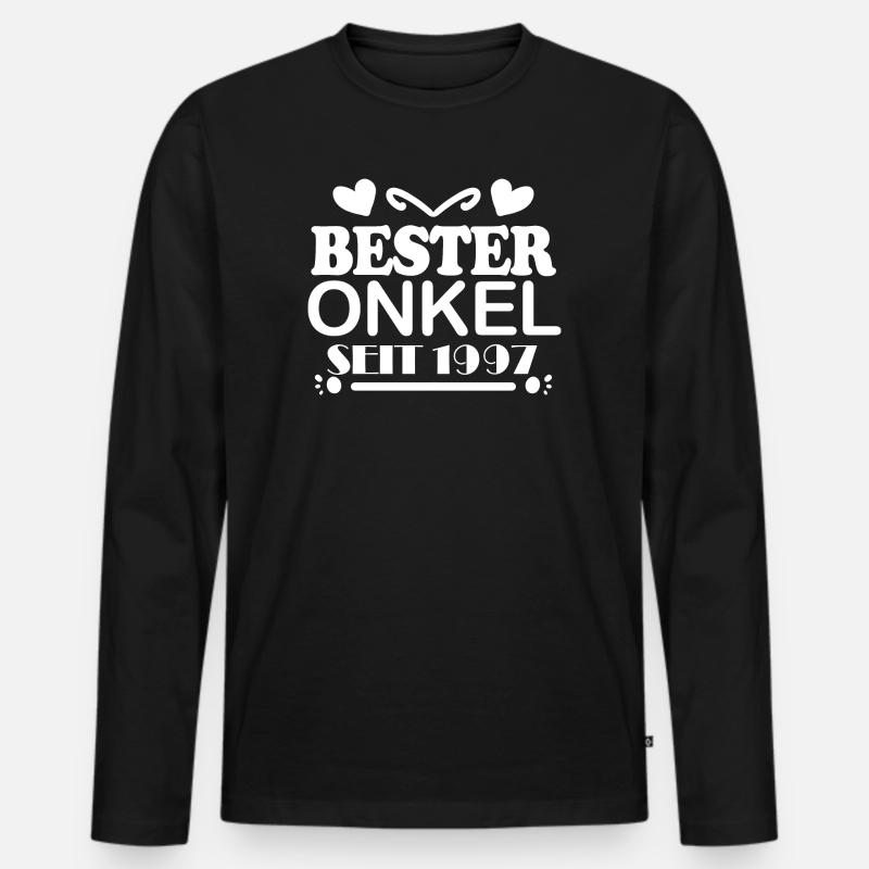 Bester Onkel seit 1997 - Männer Premium Bio Langarmshirt - Schwarz