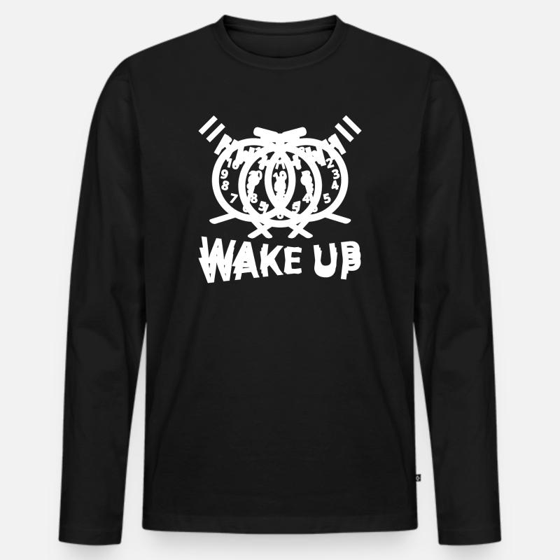 Wecker - Männer Premium Bio Langarmshirt - Schwarz