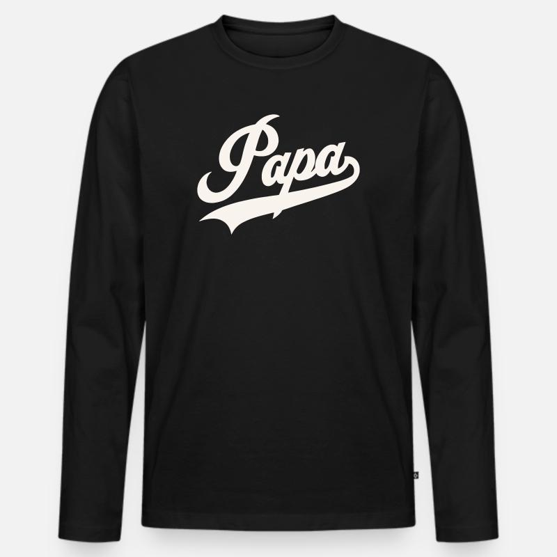 Klassisches Papa-Skript - Männer Premium Bio Langarmshirt - Schwarz