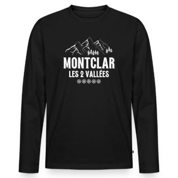 MONTCLAR, ski resort, ski area - Men's Premium Organic Long Sleeve Shirt - black - Front - Nico (187cm)
