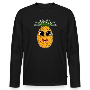Ananas Obst - Männer Premium Bio Langarmshirt - Schwarz - Vorne - Nico (187cm)