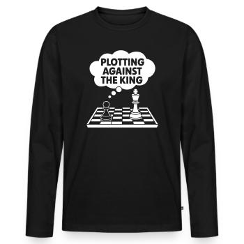 Plotting Against the King - Men's Premium Organic Long Sleeve Shirt - black - Front - Nico (187cm)