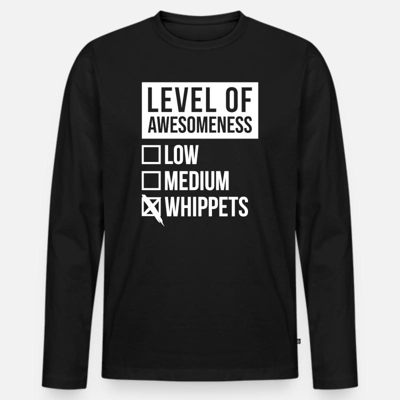 whippet - Männer Premium Bio Langarmshirt - Schwarz