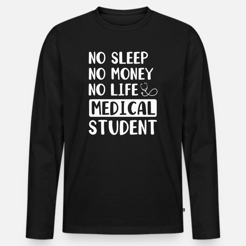 Medizin Student Arzt - Männer Premium Bio Langarmshirt - Schwarz
