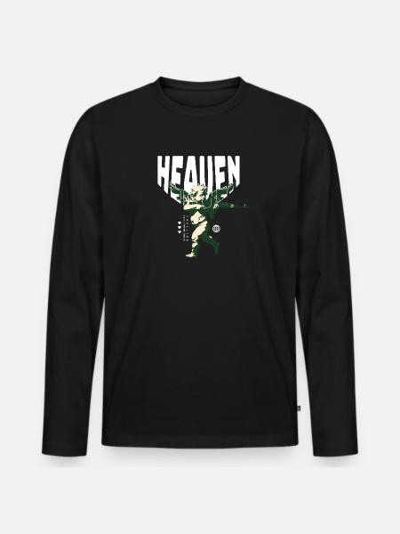 Heaven Unisex Streetwear - Männer Premium Bio Langarmshirt - Schwarz