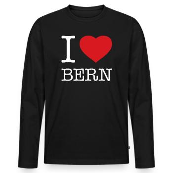 J’ADORE BERNE - T-shirt manches longues Premium bio Homme - noir - Devant - Nico (187cm)
