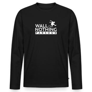 Parkour Wall or Nothing weiß - Männer Premium Bio Langarmshirt - Schwarz - Vorne - Nico (187cm)