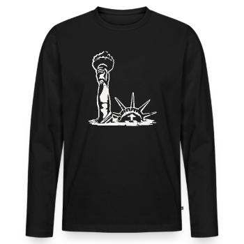 The Statue of Liberty drowns - Men's Premium Organic Long Sleeve Shirt - black - Front - Nico (187cm)
