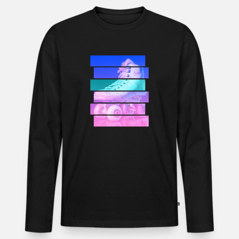 Rollschuh - Männer Premium Bio Langarmshirt - Schwarz