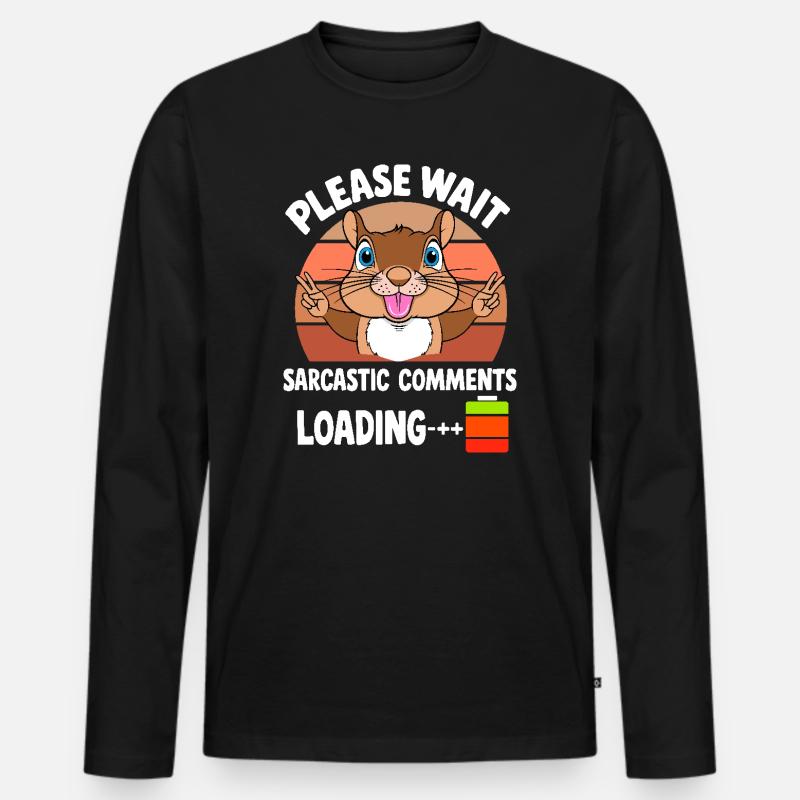 Lustige Eichhörnchen - Männer Premium Bio Langarmshirt - Schwarz