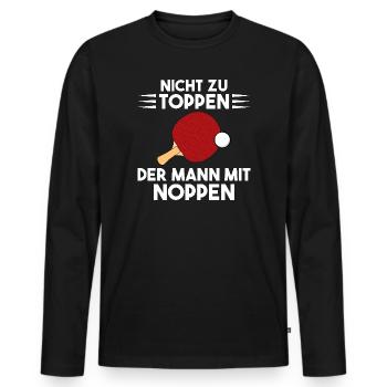 Lustiges Noppen Tischtennisspieler Geschenk - Männer Premium Bio Langarmshirt - Schwarz - Vorne - Nico (187cm)