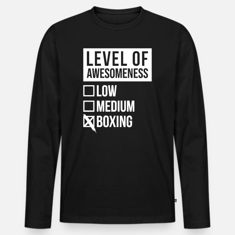 Boxen - Männer Premium Bio Langarmshirt - Schwarz