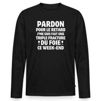 Not Monday, Office Humor, Humor T-Shirt - Men's Premium Organic Long Sleeve Shirt - black - Front - Nico (187cm)
