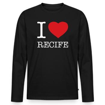 J’ADORE RECIFE - T-shirt manches longues Premium bio Homme - noir - Devant - Nico (187cm)