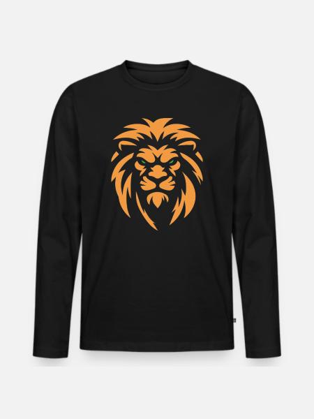 Angry Lion - Men's Premium Organic Long Sleeve Shirt - black