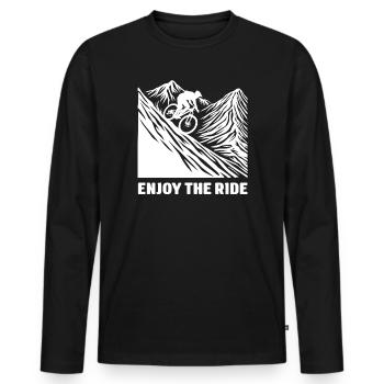 VTT - Profitez de la balade - T-shirt manches longues Premium bio Homme - noir - Devant - Nico (187cm)