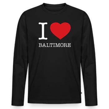 J’ADORE BALTIMORE - T-shirt manches longues Premium bio Homme - noir - Devant - Nico (187cm)
