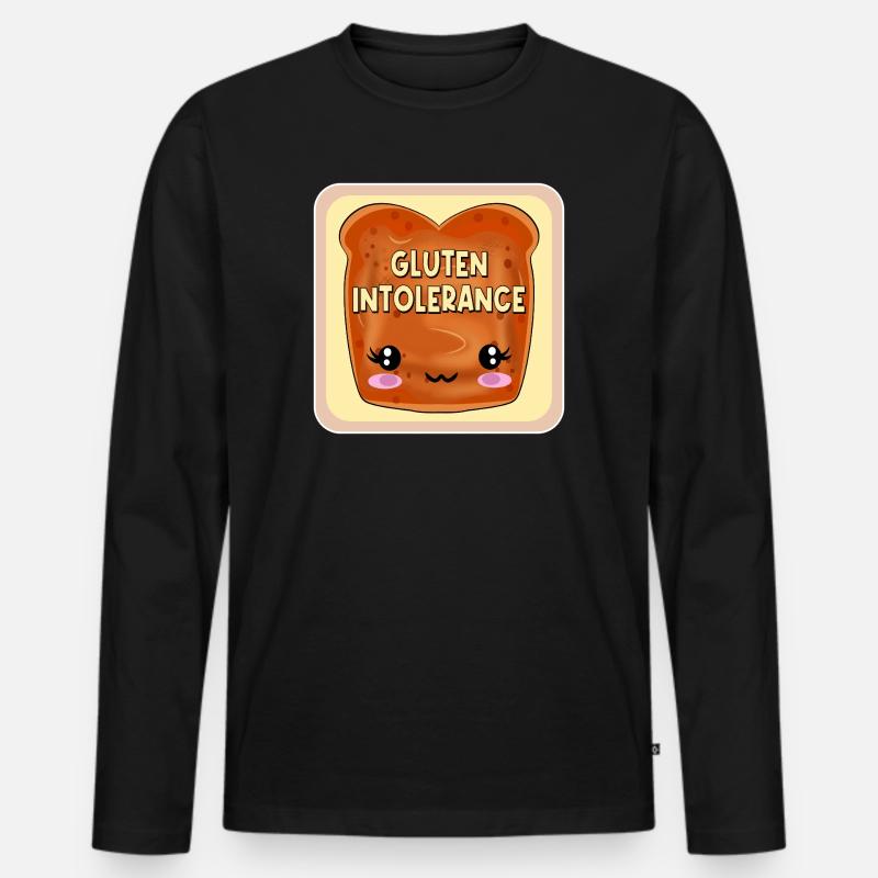 GLUTENUNVERTRÄGLICHKEIT ZÖLIAKIE - Männer Premium Bio Langarmshirt - Schwarz