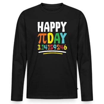 Bonne journée Pi - T-shirt manches longues Premium bio Homme - noir - Devant - Nico (187cm)