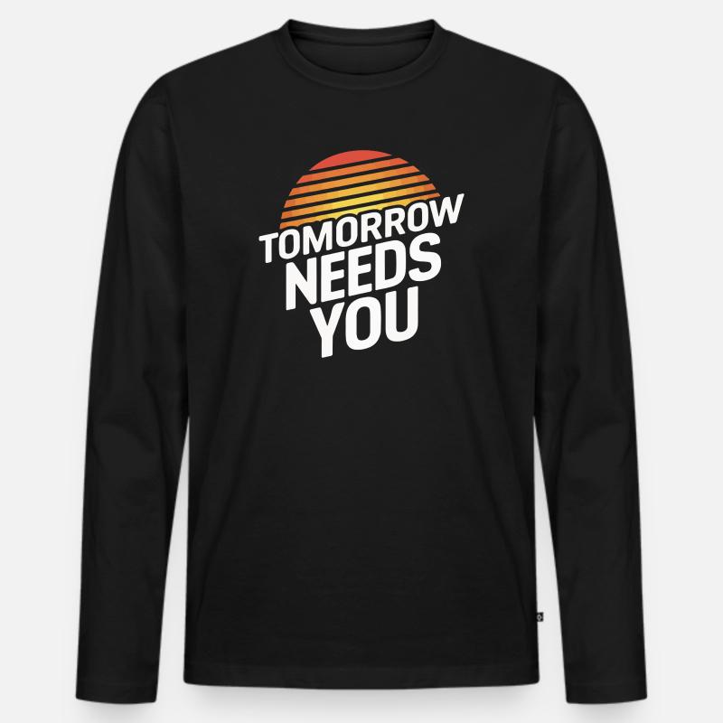 Die Zukunft braucht Sie - Männer Premium Bio Langarmshirt - Schwarz