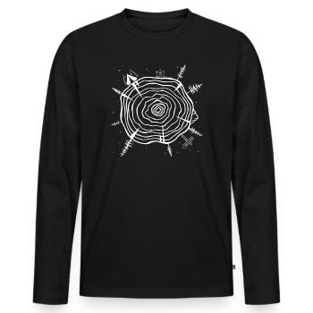Minimalist Tree Ring Forest Design - Men's Premium Organic Long Sleeve Shirt - black - Front - Nico (187cm)