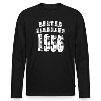 Bester Jahrgang 1956 Geburtstag Geburtsjahr - Männer Premium Bio Langarmshirt - Schwarz - Vorne - Nico (187cm)