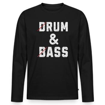 Drum and bass - rhum et cul - T-shirt manches longues Premium bio Homme - noir - Devant - Nico (187cm)