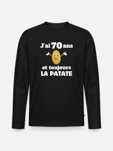 70-vuotias, 70-vuotias, olen 70-vuotias - Premium luomulaatuinen miesten pitkähihainen paita - musta