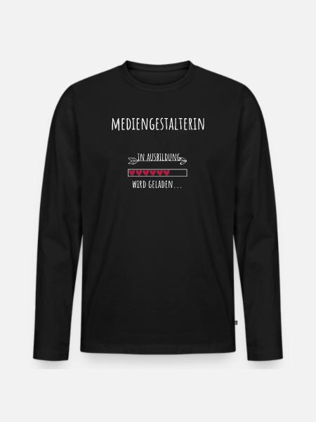 Mediengestalterin Ausbildung Beruf Geschenk - Männer Premium Bio Langarmshirt - Schwarz
