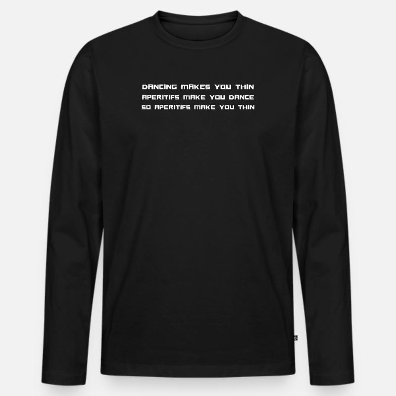 Blockiger Glitch Text Tee - Männer Premium Bio Langarmshirt - Schwarz