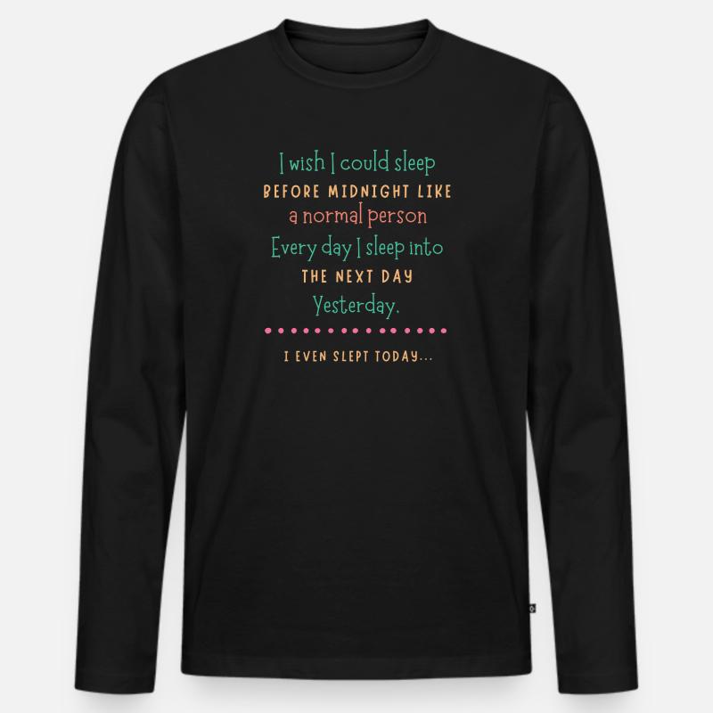 Mitternachtsschlafwunsch - Männer Premium Bio Langarmshirt - Schwarz