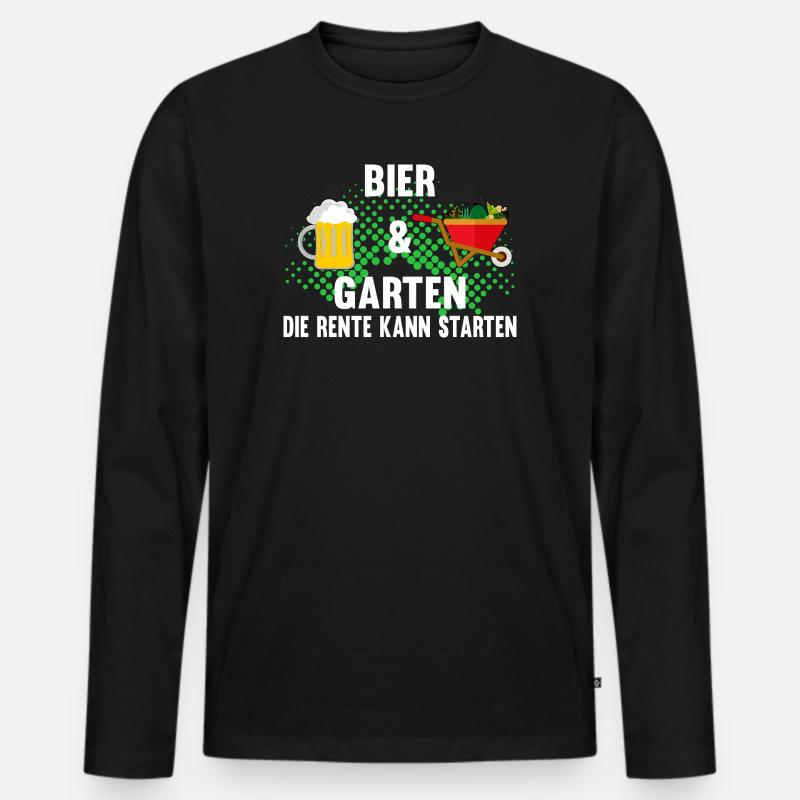 Garten Rentner Bier - Männer Premium Bio Langarmshirt - Schwarz