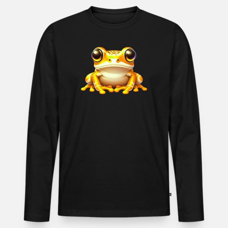 Frosch - Männer Premium Bio Langarmshirt - Schwarz