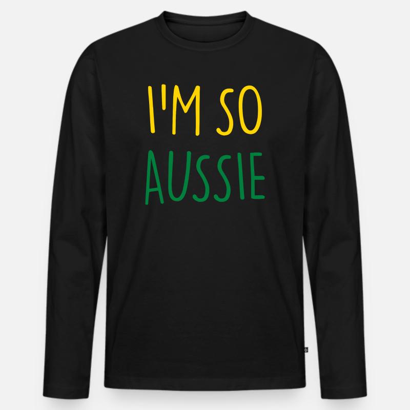 I'M SO AUSSIE Australisch Australien - Männer Premium Bio Langarmshirt - Schwarz