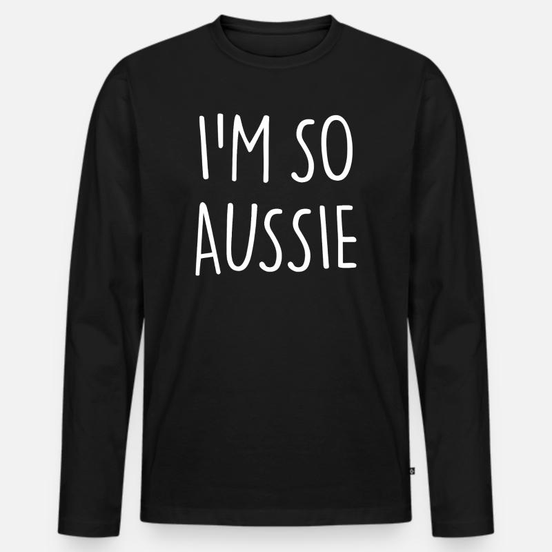 I'M SO AUSSIE Australien - Männer Premium Bio Langarmshirt - Schwarz
