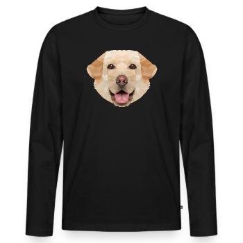 Labrador Polygon Hund - Männer Premium Bio Langarmshirt - Schwarz - Vorne - Nico (187cm)