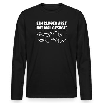 Arzt Doktor Ärzte - Männer Premium Bio Langarmshirt - Schwarz - Vorne - Nico (187cm)