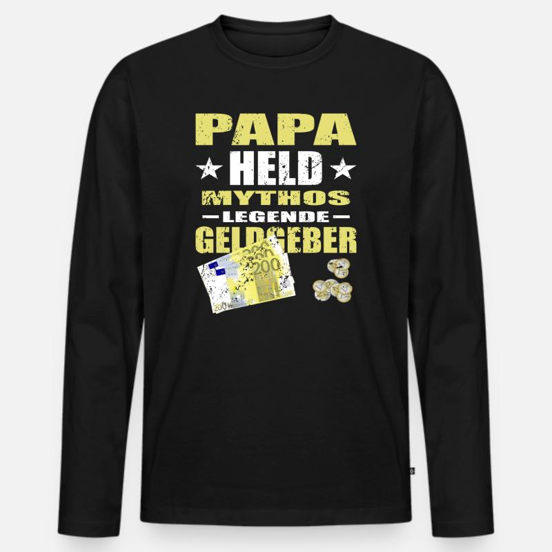 Geldgeber Papa - Männer Premium Bio Langarmshirt - Schwarz