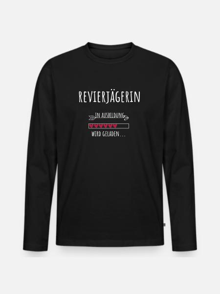 Revierjägerin Ausbildung Beruf Geschenk - Männer Premium Bio Langarmshirt - Schwarz