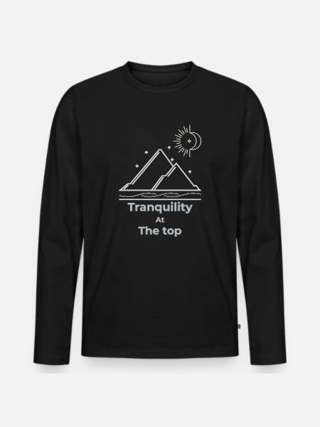 Tranquillité au sommet slow living - T-shirt manches longues Premium bio Homme - noir